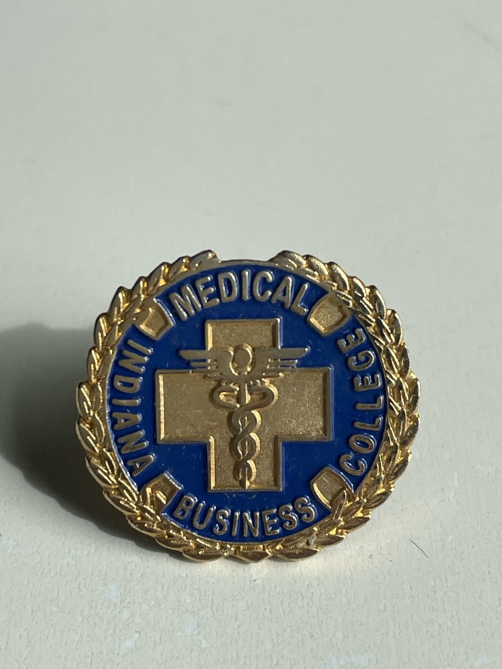 Indiana Business College Medical Enamel Lapel Pin - Blue & Gold - Picture 2 of 4